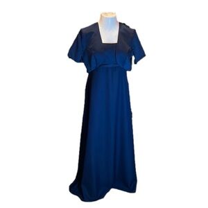 VON BRAMLETT Dark Blue Classy & Elegant Formal Floor Length 2-Piece Gown Size 14